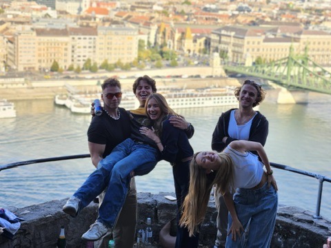 Group of students by a lookout